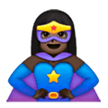 🦸🏿‍♀️ Emoji Superheroína: Tono De Piel Oscuro en Samsung One UI 6.1.