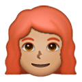 Émoji 👩🏽‍🦰 Femme : Peau Légèrement Mate Et Cheveux Roux sur Samsung One UI 6.1.