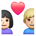 👨🏻‍❤️‍👩🏼 Emoji Pareja Enamorada - Hombre: Tono De Piel Claro, Mujer: Tono De Piel Claro Medio en Samsung One UI 6.1.
