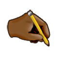 🖎🏾 Emoji Schreiben der linken Hand: mitteldunkle Hautfarbe Samsung One UI 6.1.