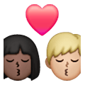 👩🏿‍❤️‍💋‍👨🏼 Emoji sich küssendes Paar - Frau: dunkle Hautfarbe, Mann: mittelhelle Hautfarbe Samsung One UI 6.1.