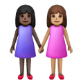 👩🏿‍🤝‍👩🏽 Emoji Mujeres De La Mano: Tono De Piel Oscuro Y Tono De Piel Medio en Samsung One UI 6.1.