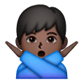 🙅🏿‍♂️ Emoji Hombre Haciendo El Gesto De «no»: Tono De Piel Oscuro en Samsung One UI 6.1.
