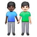 👨🏿‍🤝‍👨🏻 Emoji händchenhaltende Männer: dunkle Hautfarbe, helle Hautfarbe Samsung One UI 6.1.