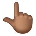 👆🏾 Emoji nach oben weisender Zeigefinger von hinten: mitteldunkle Hautfarbe Samsung One UI 6.1.