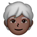 🧑🏿‍🦳 Emoji Erwachsener: dunkle Hautfarbe, weißes Haar Samsung One UI 6.1.