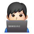 Emoji 👨🏻‍💻 Tecnologo: Carnagione Chiara su Samsung One UI 6.1.
