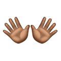 👐🏾 Emoji Manos Abiertas: Tono De Piel Oscuro Medio en Samsung One UI 6.1.