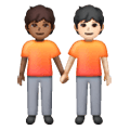 🧑🏾‍🤝‍🧑🏻 Emoji sich an den Händen haltende Personen: mitteldunkle Hautfarbe, helle Hautfarbe Samsung One UI 6.1.