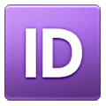 🆔 Emoji Großbuchstaben ID in lila Quadrat Samsung One UI 6.1.