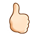 🖒🏻 Emoji Gesto aberto com polegar para cima: Pele Clara na Samsung One UI 6.1.