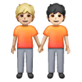🧑🏼‍🤝‍🧑🏻 Emoji sich an den Händen haltende Personen: mittelhelle Hautfarbe, helle Hautfarbe Samsung One UI 6.1.