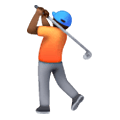 🏌🏾 Emoji Golfista: Pele Morena Escura na Samsung One UI 6.1.
