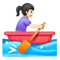 🚣🏻‍♀️ Emoji Frau im Ruderboot: helle Hautfarbe Samsung One UI 6.1.