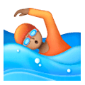 🏊🏽 Emoji Persona Nadando: Tono De Piel Medio en Samsung One UI 6.1.