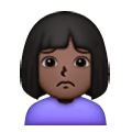 🙍🏿‍♀️ Emoji Mujer Frunciendo El Ceño: Tono De Piel Oscuro en Samsung One UI 6.1.