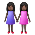 Emoji 👭🏿 Due Donne Che Si Tengono Per Mano: Carnagione Scura su Samsung One UI 6.1.