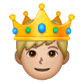 🤴🏼 Emoji Príncipe: Tono De Piel Claro Medio en Samsung One UI 6.1.