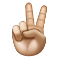 ✌🏼 Emoji Victory-Geste: mittelhelle Hautfarbe Samsung One UI 6.1.