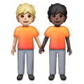 🧑🏼‍🤝‍🧑🏿 Emoji sich an den Händen haltende Personen: mittelhelle Hautfarbe, dunkle Hautfarbe Samsung One UI 6.1.