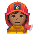 🧑🏾‍🚒 Emoji Feuerwehrmann/-frau: mitteldunkle Hautfarbe Samsung One UI 6.1.