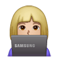 Emoji 👩🏼‍💻 Tecnologa: Carnagione Abbastanza Chiara su Samsung One UI 6.1.