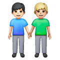 👨🏻‍🤝‍👨🏼 Emoji händchenhaltende Männer: helle Hautfarbe, mittelhelle Hautfarbe Samsung One UI 6.1.