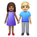 Emoji 👩🏾‍🤝‍👨🏼 Uomo E Donna Che Si Tengono Per Mano: Carnagione Abbastanza Scura E Carnagione Abbastanza Chiara su Samsung One UI 6.1.