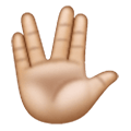 🖖🏼 Emoji vulkanischer Gruß: mittelhelle Hautfarbe Samsung One UI 6.1.
