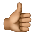 Emoji 👍🏽 Pollice In Su: Carnagione Olivastra su Samsung One UI 6.1.