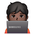 🧑🏿‍💻 Emoji Tecnólogo: Tono De Piel Oscuro en Samsung One UI 6.1.