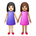 👩🏻‍🤝‍👩🏽 Emoji händchenhaltende Frauen: helle Hautfarbe, mittlere Hautfarbe Samsung One UI 6.1.