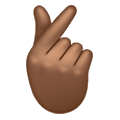 🫰🏾 Emoji Mão Com Dedo İndicador E Polegar Cruzado: Pele Morena Escura na Samsung One UI 6.1.