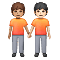 🧑🏽‍🤝‍🧑🏻 Emoji sich an den Händen haltende Personen: mittlere Hautfarbe, helle Hautfarbe Samsung One UI 6.1.