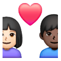 👨🏻‍❤️‍👩🏿 Emoji Pareja Enamorada - Hombre: Tono De Piel Claro, Mujer: Tono De Piel Oscuro en Samsung One UI 6.1.
