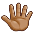 🖑🏽 Emoji Dorso de la mano con los dedos extendidos para arriba: Tono De Piel Medio en Samsung One UI 6.1.