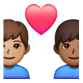 👨🏽‍❤️‍👨🏾 Emoji Pareja Enamorada - Hombre: Tono De Piel Medio, Hombre: Tono De Piel Oscuro Medio en Samsung One UI 6.1.