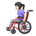 👩🏻‍🦽 Emoji Frau in manuellem Rollstuhl: helle Hautfarbe Samsung One UI 6.1.