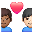 Émoji 👨🏾‍❤️‍👨🏻 Couple Avec Cœur - Homme: Peau Mate, Homme: Peau Claire sur Samsung One UI 6.1.