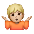 Emoji 🤷🏼 Persona Che Scrolla Le Spalle: Carnagione Abbastanza Chiara su Samsung One UI 6.1.