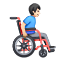Emoji 👨🏻‍🦽‍➡️ Uomo in sedia a rotelle manuale rivolto a destra: tono della pelle chiaro su Samsung One UI 6.1.