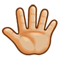 🖑🏼 Emoji Dorso de la mano con los dedos extendidos para arriba: Tono De Piel Claro Medio en Samsung One UI 6.1.