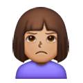 🙎🏽‍♀️ Emoji schmollende Frau: mittlere Hautfarbe Samsung One UI 6.1.