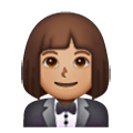 🤵🏽‍♀️ Emoji Mujer Con Esmoquin: Tono De Piel Medio en Samsung One UI 6.1.