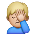🤦🏼‍♂️ Emoji Hombre Con La Mano En La Frente: Tono De Piel Claro Medio en Samsung One UI 6.1.