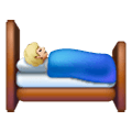 🛌🏼 Emoji Persona En La Cama: Tono De Piel Claro Medio en Samsung One UI 6.1.