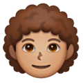 🧑🏽‍🦱 Emoji Erwachsener: mittlere Hautfarbe, lockiges Haar Samsung One UI 6.1.