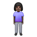 🧍🏿‍♀️ Emoji Mujer De Pie: Tono De Piel Oscuro en Samsung One UI 6.1.