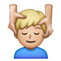 💆🏼‍♂️ Emoji Mann, der eine Kopfmassage bekommt: mittelhelle Hautfarbe Samsung One UI 6.1.
