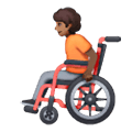 🧑🏾‍🦽 Emoji Person in manuellem Rollstuhl: mitteldunkle Hautfarbe Samsung One UI 6.1.